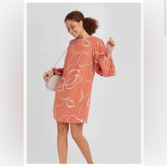 A New Day Women's Long Sleeve Keyhole Neck Shift Dress Size XXL NWT - Picture 2 of 11